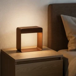 Abat Jour-Linea Light dama lampada da comodino marrone led 3000k portatile