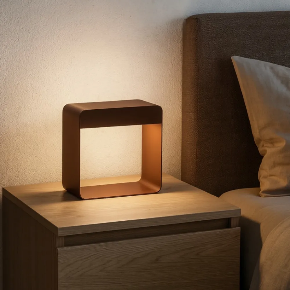 Abat Jour-Linea Light dama lampada da comodino marrone led 3000k portatile