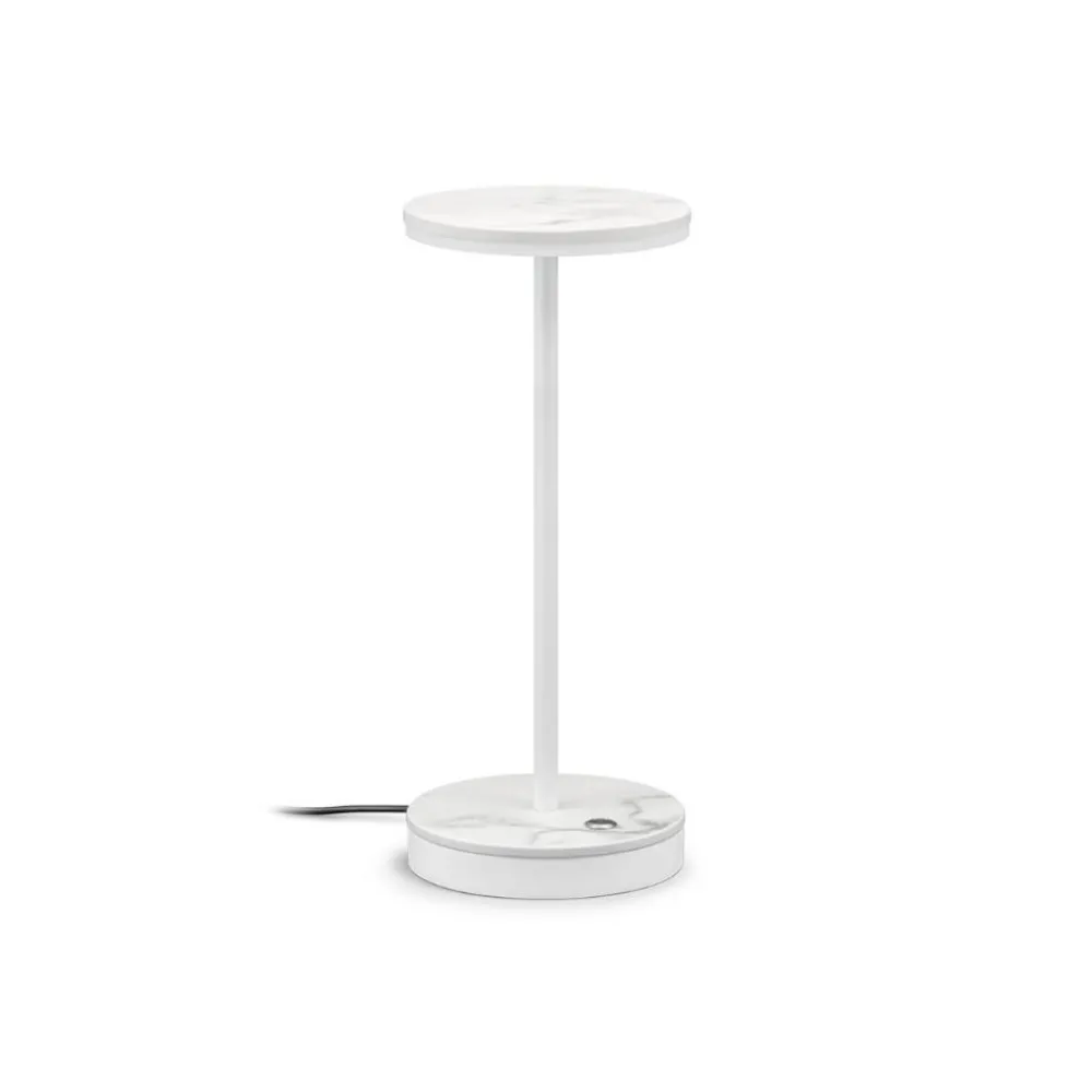 Lampade Da Tavolino Esterno-Linea Light gemini tab lampada da tavolino portatile effetto marmo bianco