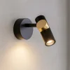 Applique Da Parete-Linea Light goose applique con spot nero oro led 11w 3000k orientabile