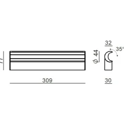 Applique Da Bagno-Linea Light halpipe 2 applique bagno led 3000k nera ip44