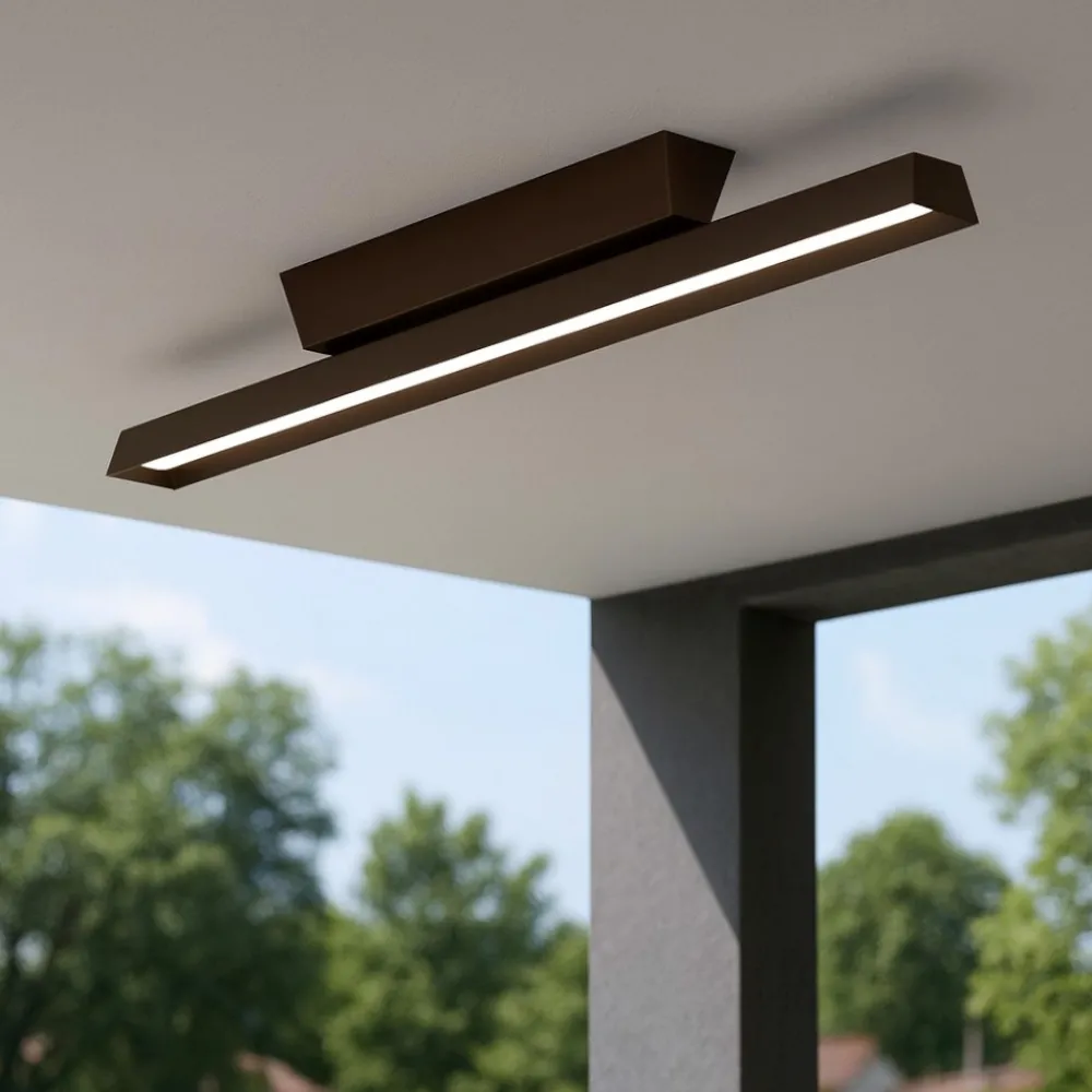 Plafoniere Da Esterno-Linea Light lira plafoniera da esterno ip65 marrone led 3000k