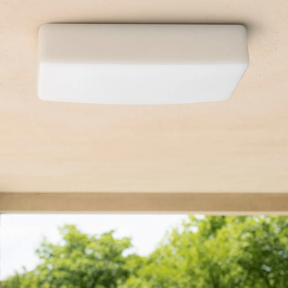 Plafoniere Da Esterno-Linea Light mywhite plafoniera per esterno rettangolare led 11w 3000k ip65