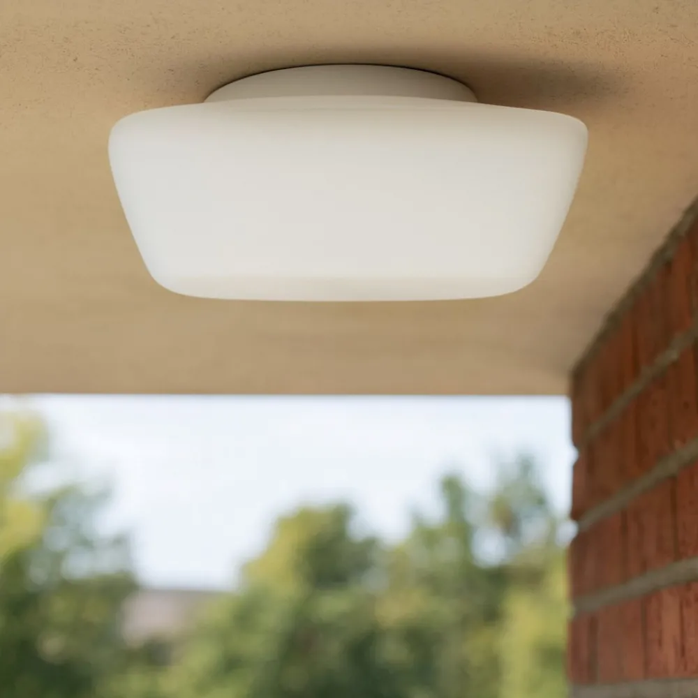Plafoniere Da Esterno-Linea Light mywhite q plafoniera da esterno quadrata bianca led 10w 3000k