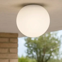 Plafoniere Da Esterno-Linea Light oh! s65 plafoniera da esterno sfera bianca 28cm ip65