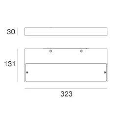 Applique Da Parete-Linea Light regolo applique led 36w 3000k alluminio anodizzato