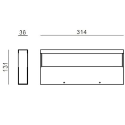 Applique Da Parete-Linea Light regolo applique led 3000k bianca 31cm mono emissione