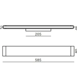 Applique Da Parete-Linea Light satori applique led 3000k moderna nera 58cm