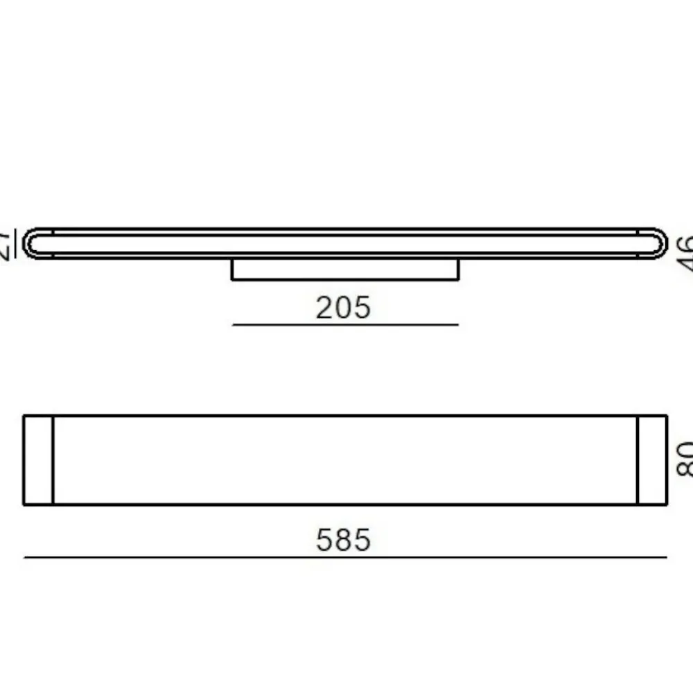 Applique Da Parete-Linea Light satori applique led 3000k moderna nera 58cm