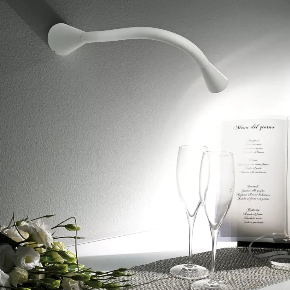 Applique Camera Da Letto-Linea Light snake w1 applique led 2w 3000k bianco orientabile