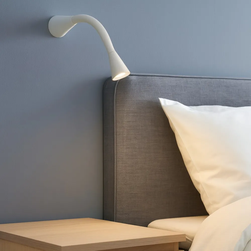 Applique Camera Da Letto-Linea Light snake w1 applique led 2w 3000k bianco orientabile