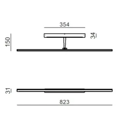 Applique Da Bagno-Linea Light straight applique specchio da bagno 82cm led 2700k