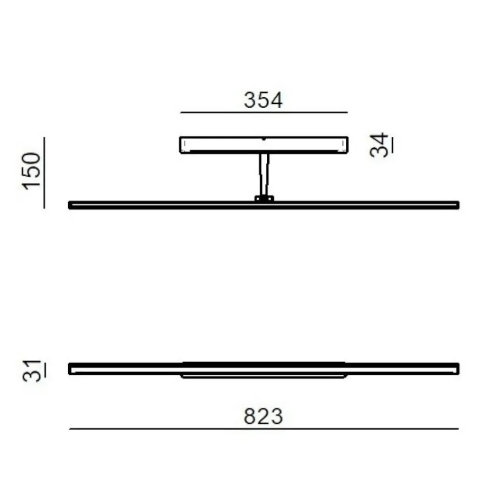 Applique Da Bagno-Linea Light straight applique specchio da bagno 82cm led 2700k