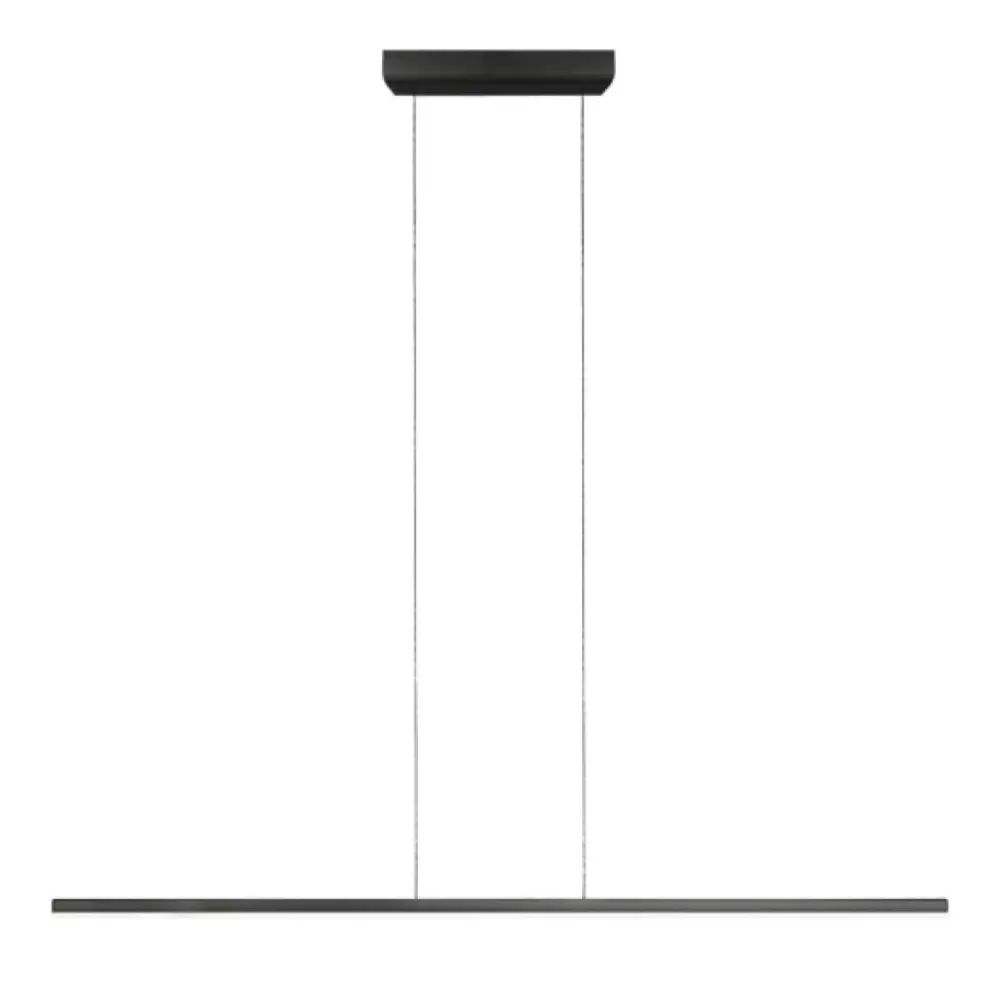 Lampadari Moderni-Linea Light straight lampadario moderno led 2700k nero 152cm