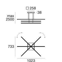Lampadari Moderni-Linea Light straight lampadario moderno led 2700k nero
