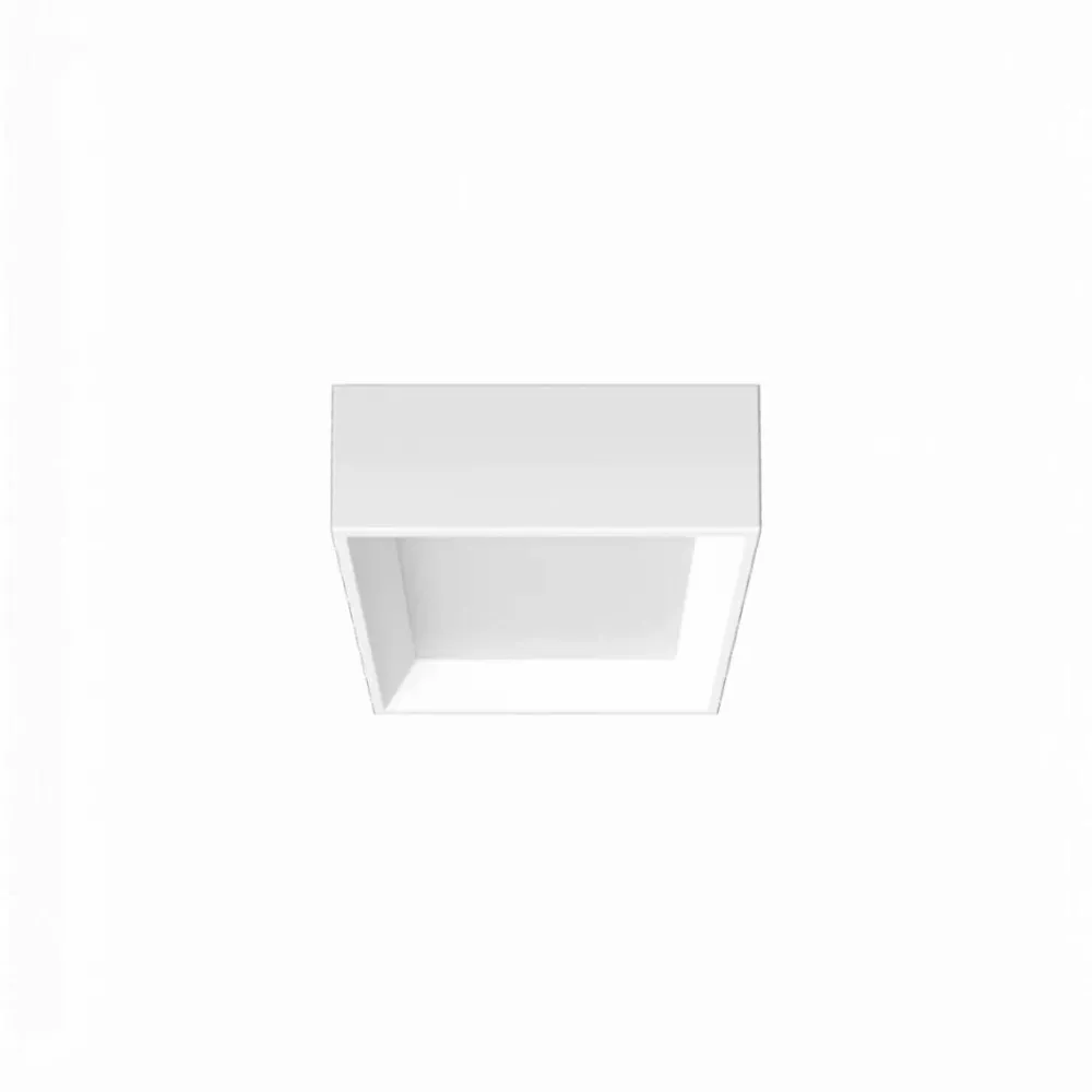 Plafoniere Moderne-Linea Light tara mini plafoniera bianca led 3000k quadrata