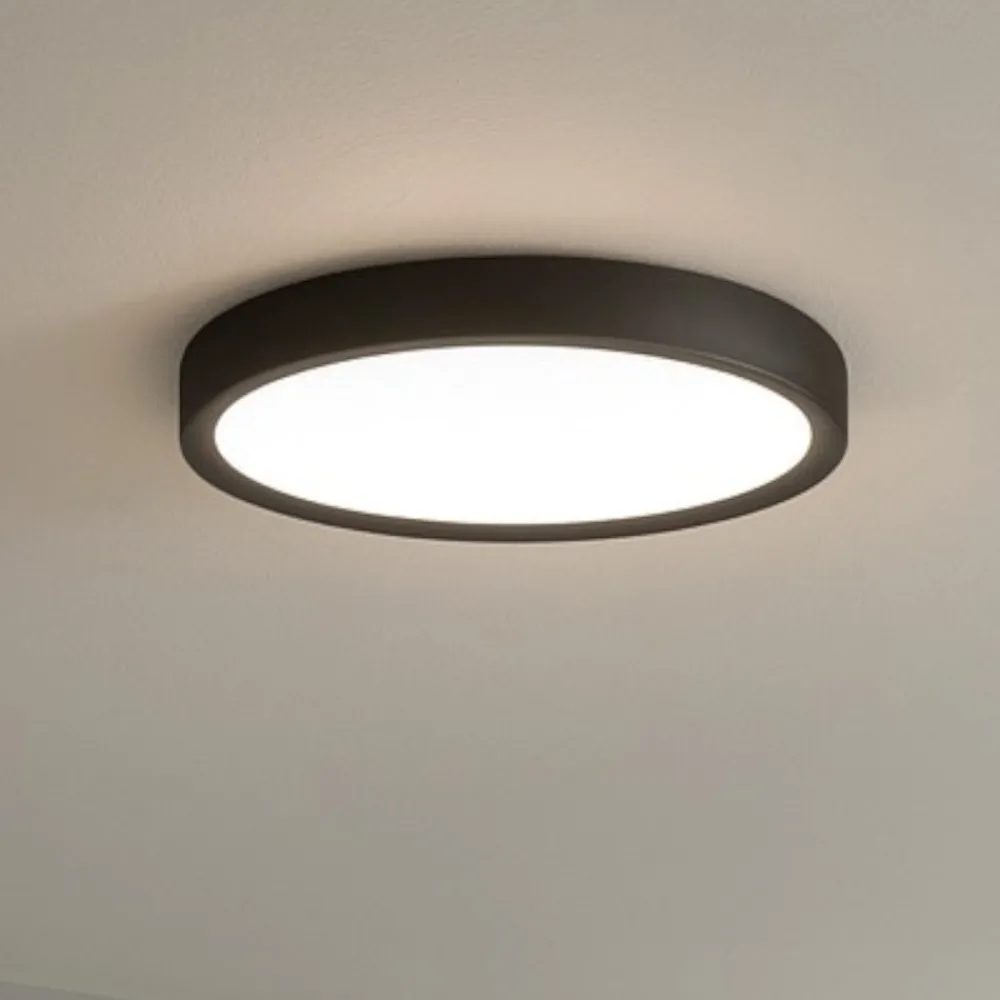 Plafoniere Moderne-Linea Light tara plafoniera led 3000k nera 50cm ip40