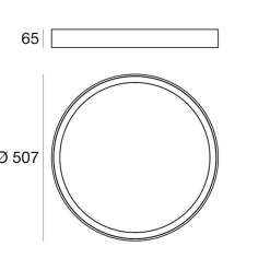 Plafoniere Moderne-Linea Light tara plafoniera led 3000k nera 50cm ip40