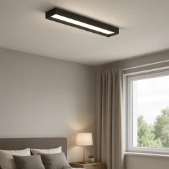 Plafoniere Moderne-Linea Light tara plafoniera led 3000k nera 74cm