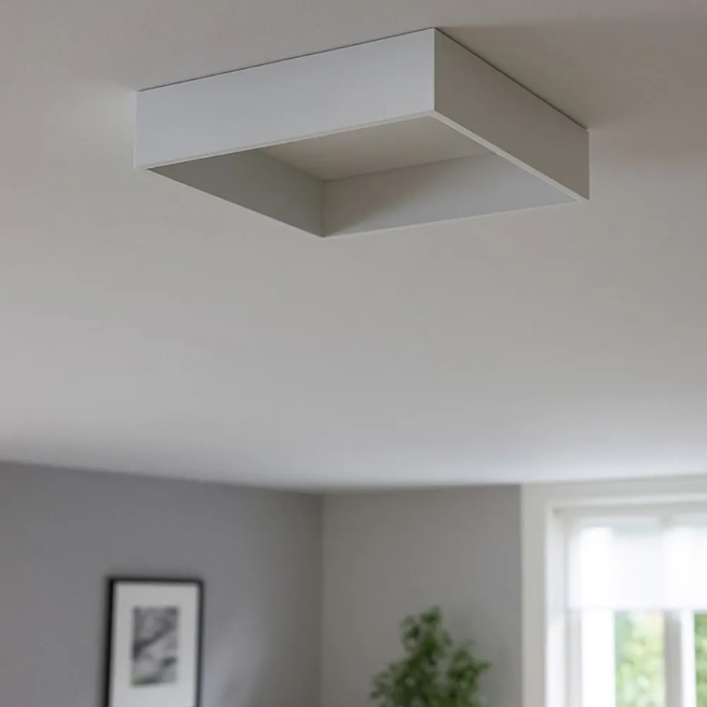 Plafoniere Moderne-Linea Light tara q plafoniera led 21w 3000k quadrata bianca
