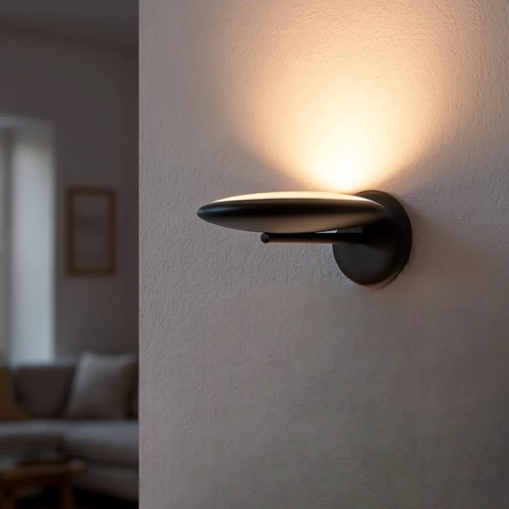 Applique Da Parete-Linea Light vivaldi applique led 3000k nera moderna