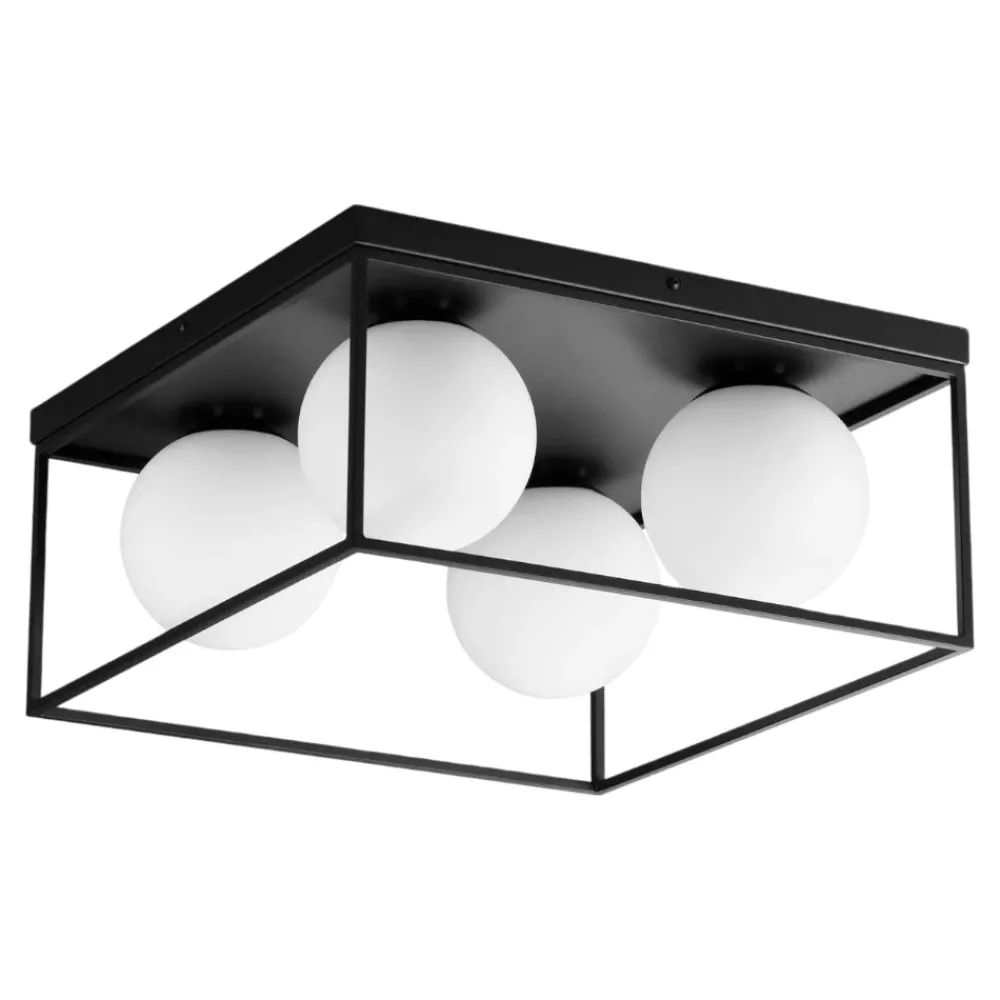 Plafoniere Moderne-Ideal Lux Lingotto pl4 plafoniera nera