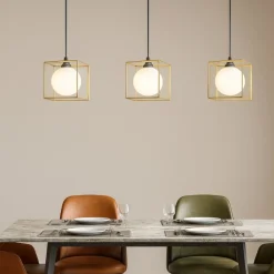 Lampadari Moderni-Ideal Lux Lingotto sp3 lampadario dorato nero e ottone