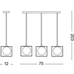 Lampadari Moderni-Ideal Lux Lingotto sp3 lampadario dorato nero e ottone