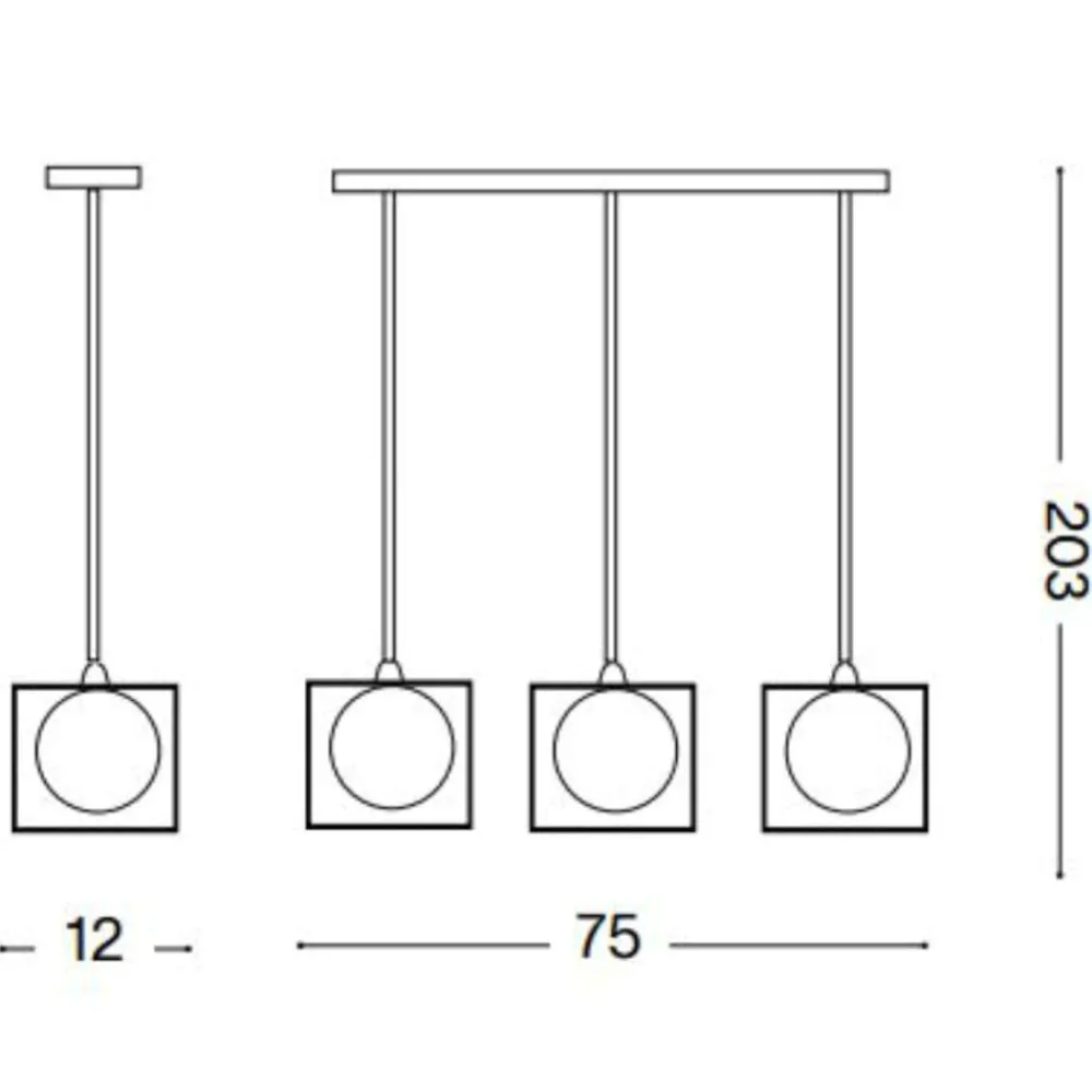 Lampadari Moderni-Ideal Lux Lingotto sp3 lampadario dorato nero e ottone