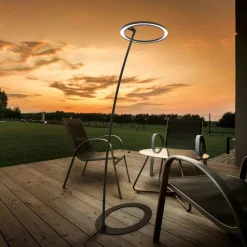 Lampade Da Esterno Giardino-Linea Light Lira piantana per esterno nera led 3000k ip65