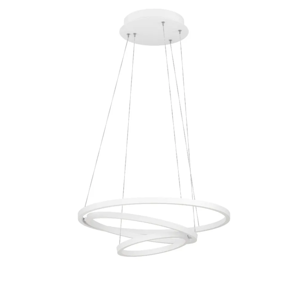 Lampadari Moderni-Eglo Lobinero z lampadario moderno bianco controllo remoto led 2700k a 6500k