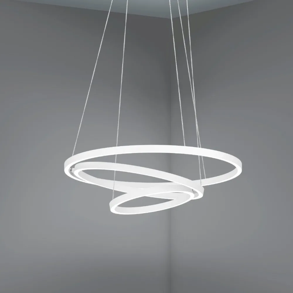 Lampadari Moderni-Eglo Lobinero z lampadario moderno bianco controllo remoto led 2700k a 6500k