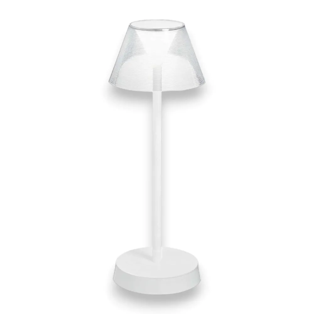 Lampade Da Tavolino Esterno-Ideal Lux Lolita tl lampada da tavolino da esterno bianca led 3000k senza fili