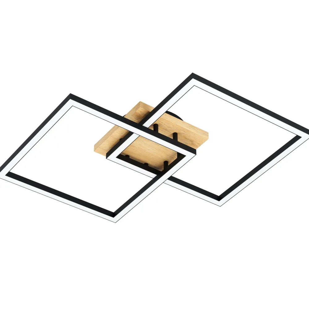 Plafoniere Moderne-Eglo Lomaltas z plafoniera moderna nera led da 2700k a 6500k controllo remoto telecomando app