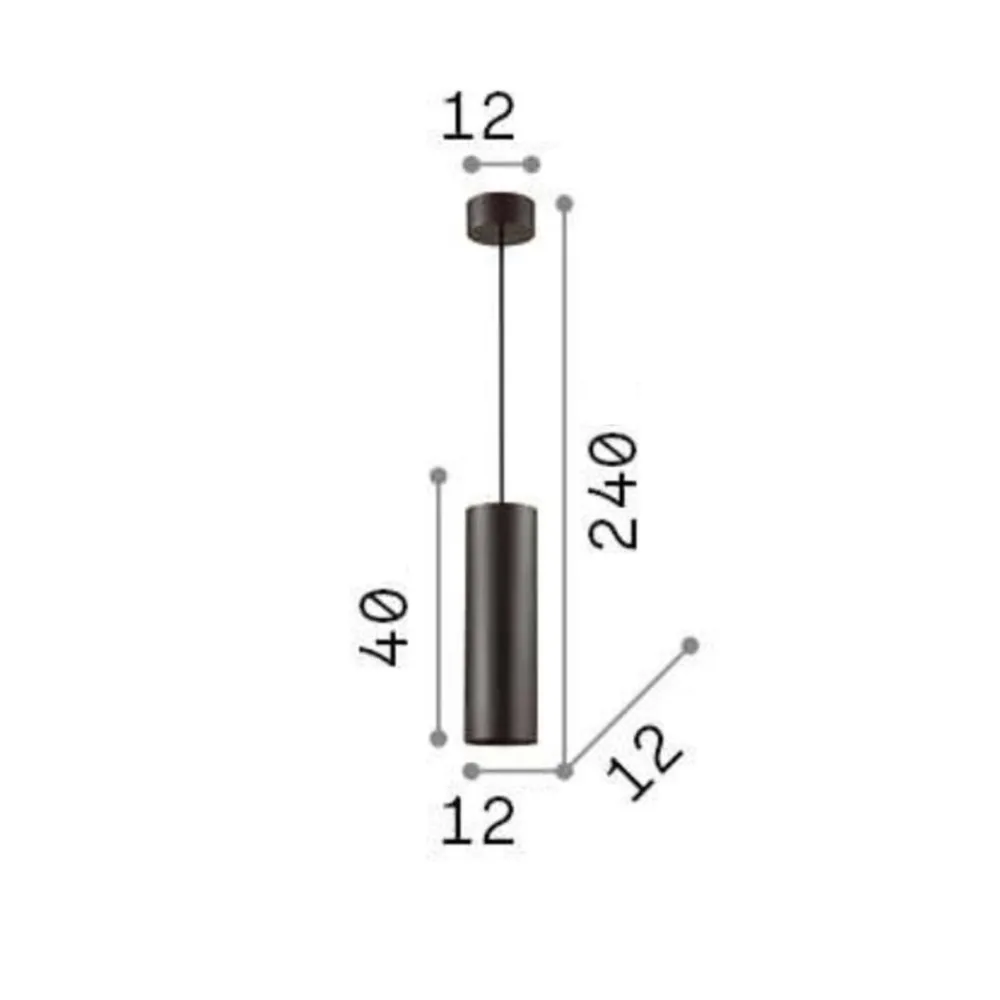 Lampade A Sospensione-Ideal Lux Look nero sp1 d12 lampada a sospensione