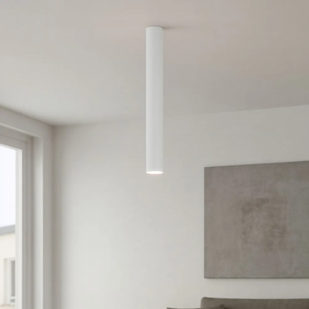 Faretti Da Soffitto-Ideal Lux Look pl1 faretto per cucina da soffitto cilindro bianco