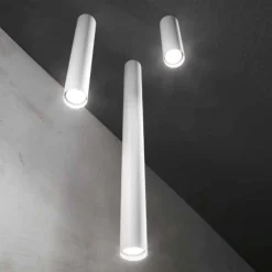 Faretti Da Soffitto-Ideal Lux Look pl1 faretto per cucina da soffitto cilindro bianco