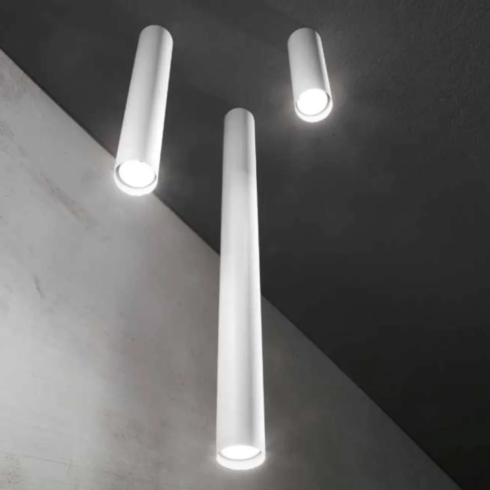 Faretti Da Soffitto-Ideal Lux Look pl1 faretto per cucina da soffitto cilindro bianco