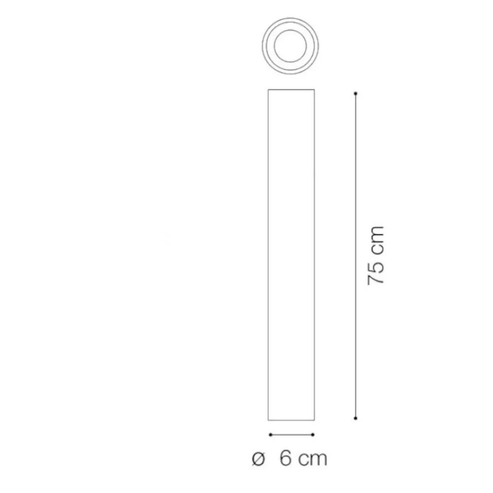 Faretti Da Soffitto-Ideal Lux Look pl1 h75 faretto da soffitto cilindro bianco
