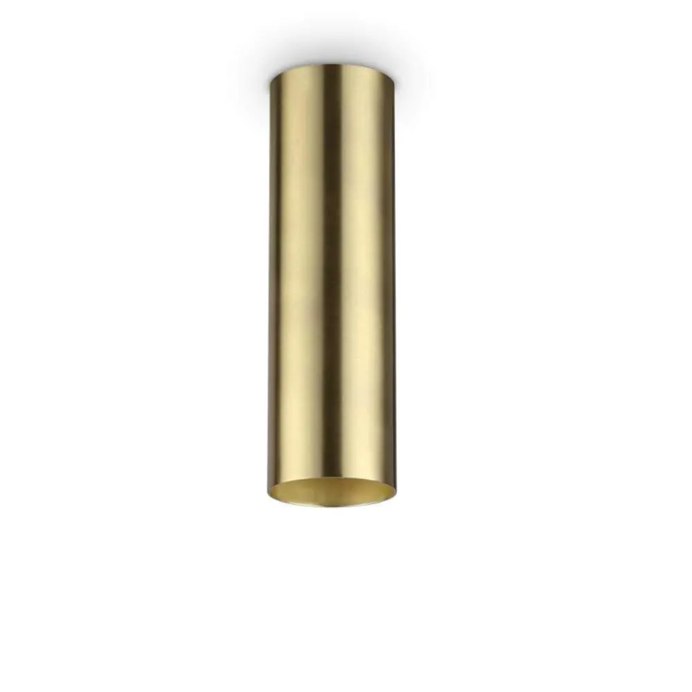 Faretti Da Soffitto-Ideal Lux Look pl1 faretto cilindro oro ottone gu10 7w 3000k