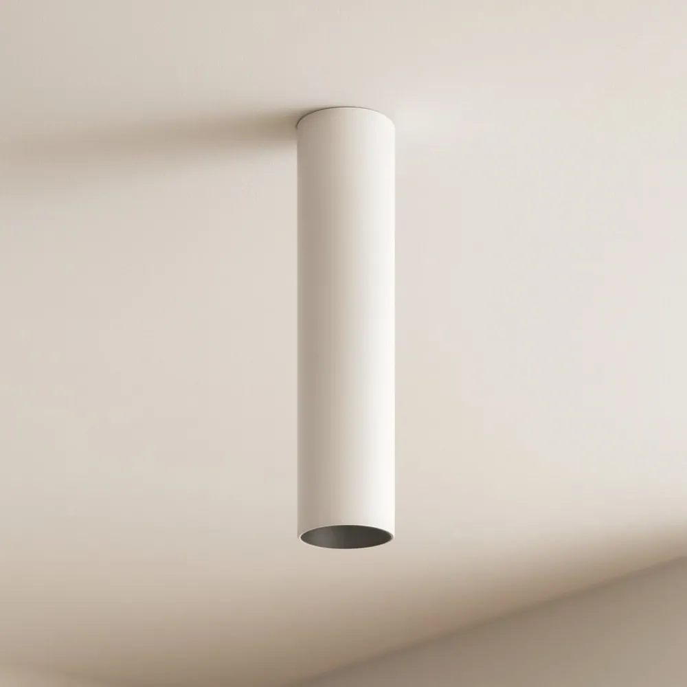 Faretti Da Soffitto-Ideal Lux Look pl1 faretto da soffitto cilindro metallo bianco