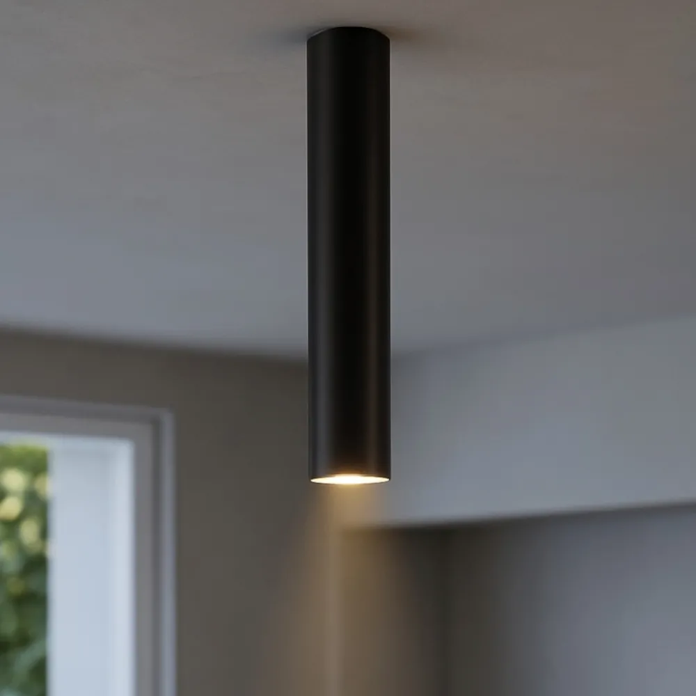 Faretti Da Soffitto-Ideal Lux Look pl1 faretto da soffitto cilindro nero