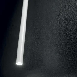 Lampade A Sospensione-Ideal Lux Look sp1 d30 h100 round bianco lampada sospensione cilindro led