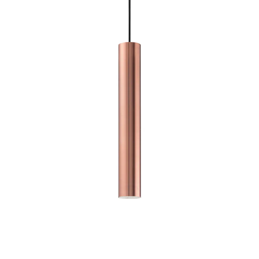 Lampade A Sospensione-Ideal Lux Look sp1 d06 lampada cilindro a sospensione rame