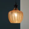 Lampade A Sospensione-Ideal Lux Lord sp1 lampada a sospensione vetro ambra