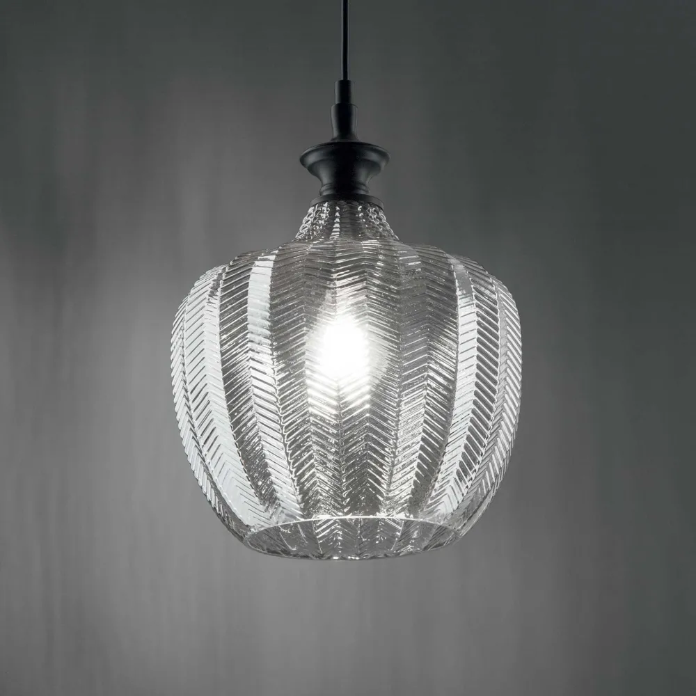 Lampade A Sospensione-Ideal Lux Lord sp1 lampada a sospensione vetro decorato