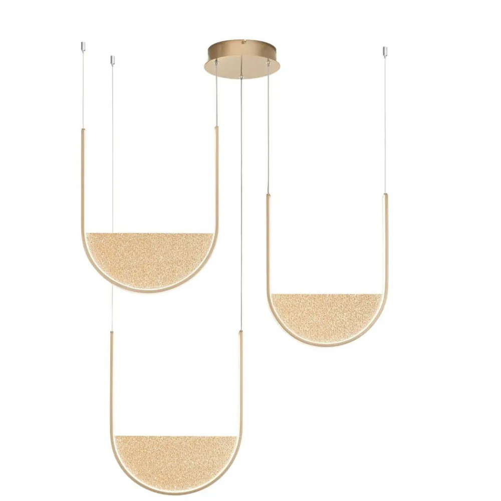 Lampadari Moderni-Ondaluce Lotus lampadario moderno 3 luci oro led 3000k