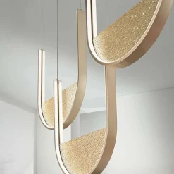 Lampadari Moderni-Ondaluce Lotus lampadario moderno 3 luci oro led 3000k