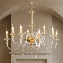 Lampadari Moderni-Ondaluce Lp dido lampadario cristallo e dettagli oro