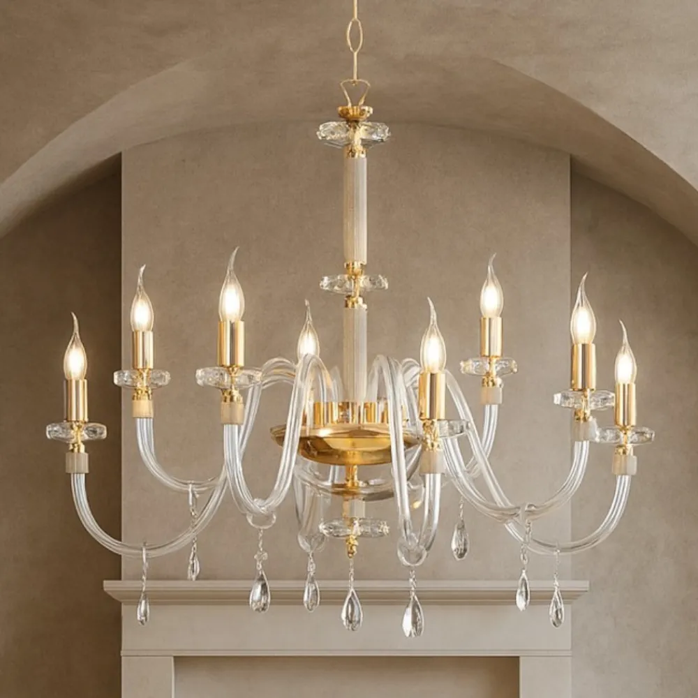 Lampadari Moderni-Ondaluce Lp dido lampadario cristallo e dettagli oro